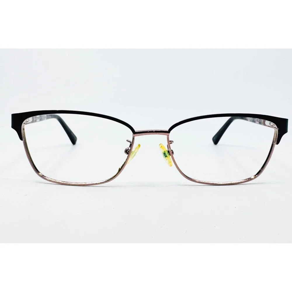 Nicole Miller Eyeglasses Womens Black Rose Gold EVERGREENCG C01 53-16-135